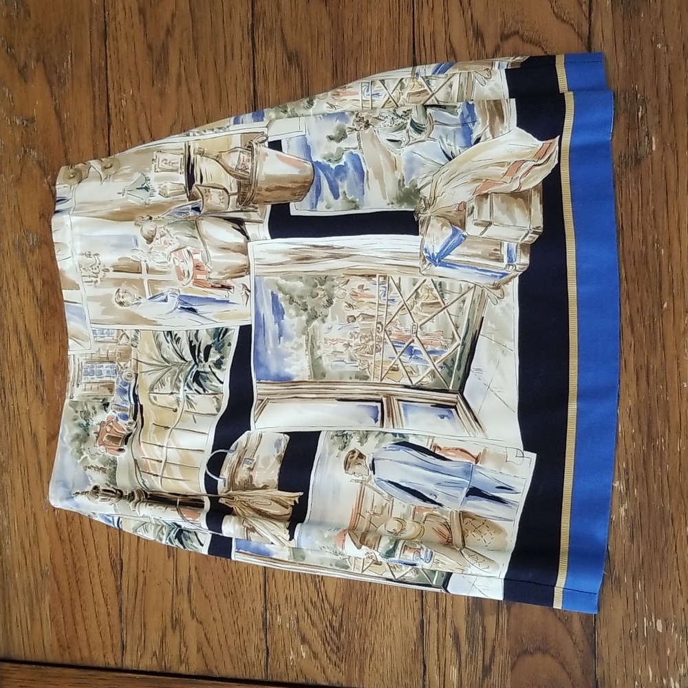Bushwacker Wraparound Skirt in a 1920's European Print Size 6 but fits Size 0/2